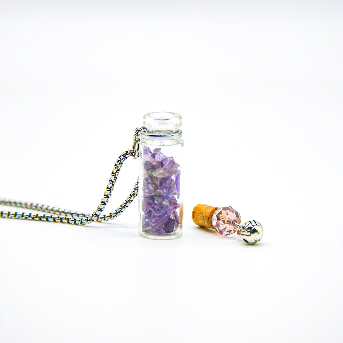 Collier diffuseur en améthyste | Bijou aromatique | Énergie et bien-être | Diffusion nomade