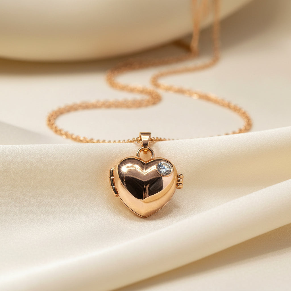 Collier Arôme Cœur d'Amour | Énergie & Guérison | Or Blanc - Or Rose | Cadeau d'Amour