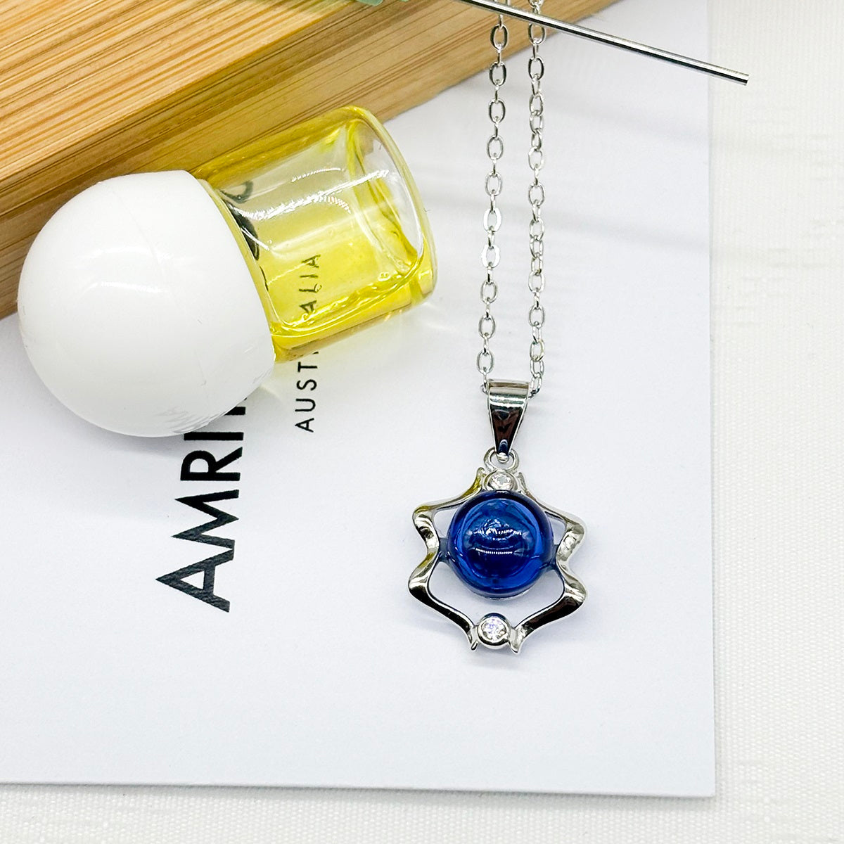 Collier Arôme Zodiaque en Argent Sterling - Gémeaux (Mai - Juin) | Cadeau d'Anniversaire | Énergie & Guérison | Diffusion en Toute Liberté