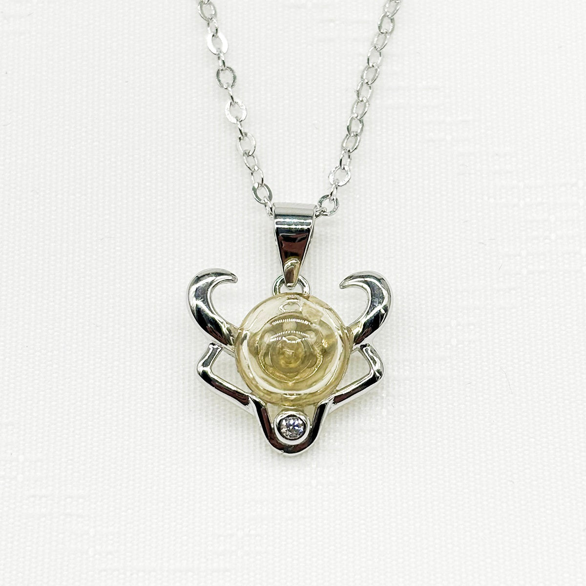 Collier Arôme Zodiaque en Argent Sterling - Taureau (Avril - Mai) | Cadeau d'Anniversaire | Énergie & Guérison | Diffusion en Toute Liberté