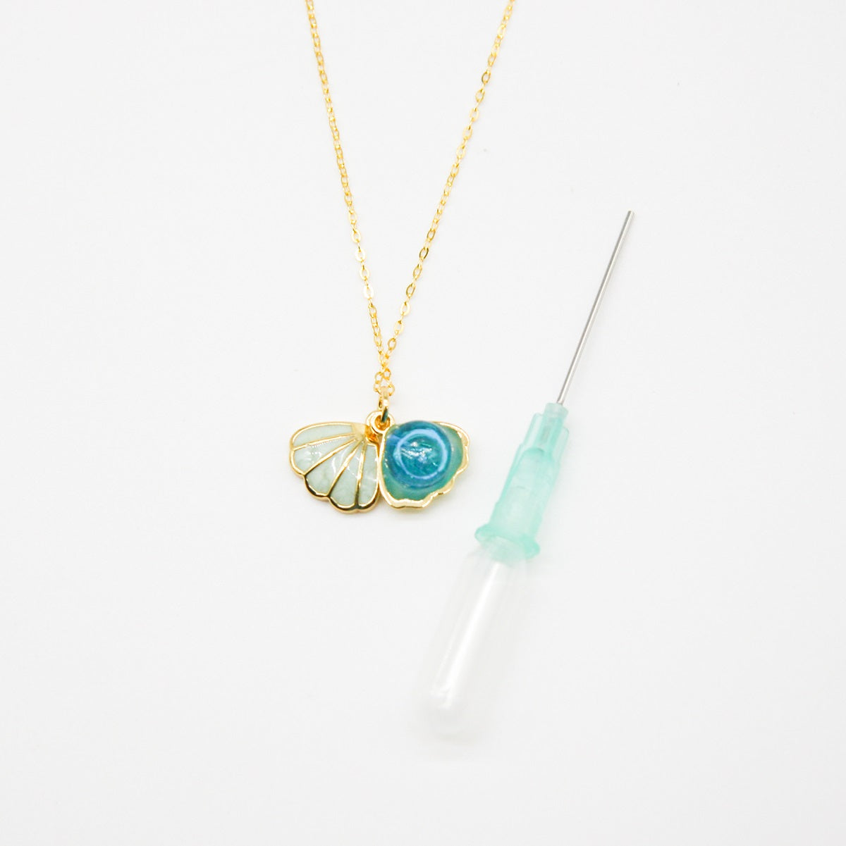 Collier Arôme Coquillage Vert Murano - Brise Océane | Énergie & Guérison | Diffusion en Toute Liberté | Cadeau Argent Sterling