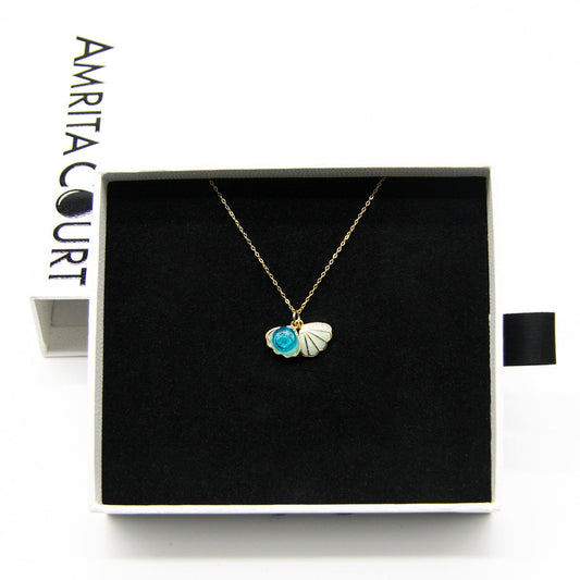 Collier Arôme Coquillage Vert Murano - Brise Océane | Énergie & Guérison | Diffusion en Toute Liberté | Cadeau Argent Sterling