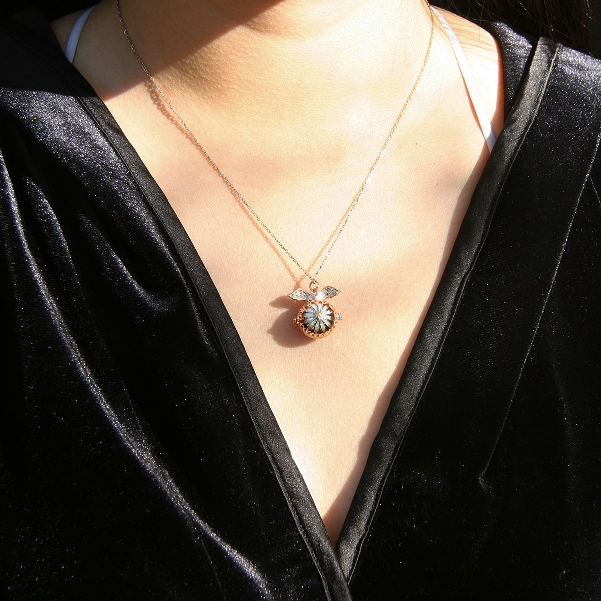 Collier Arôme Boule d'Ange | Énergie & Guérison | Diffusion en Toute Liberté | Cadeau pour Elle