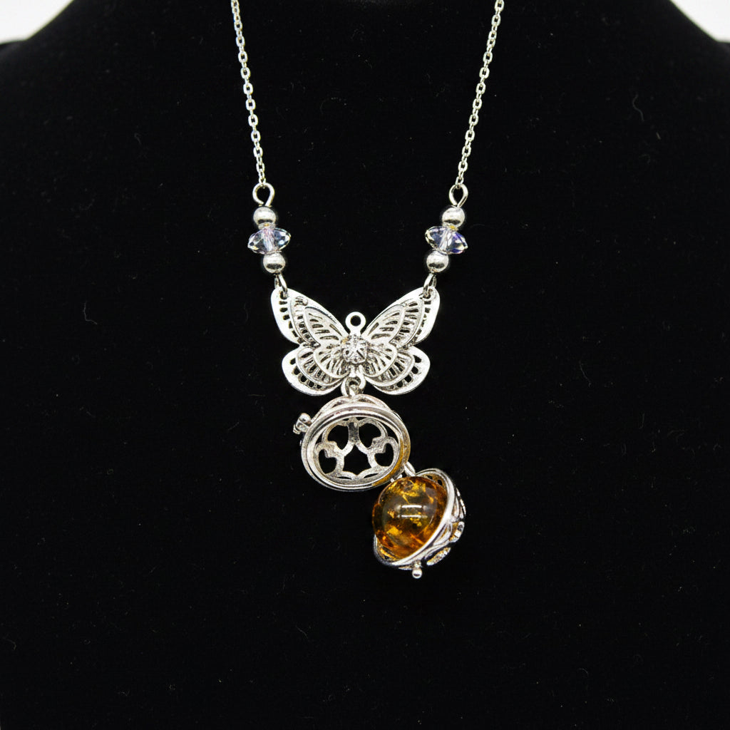 Collier Arôme Papillon | Énergie & Guérison | Diffusion en Toute Liberté | Cadeau d'Anniversaire