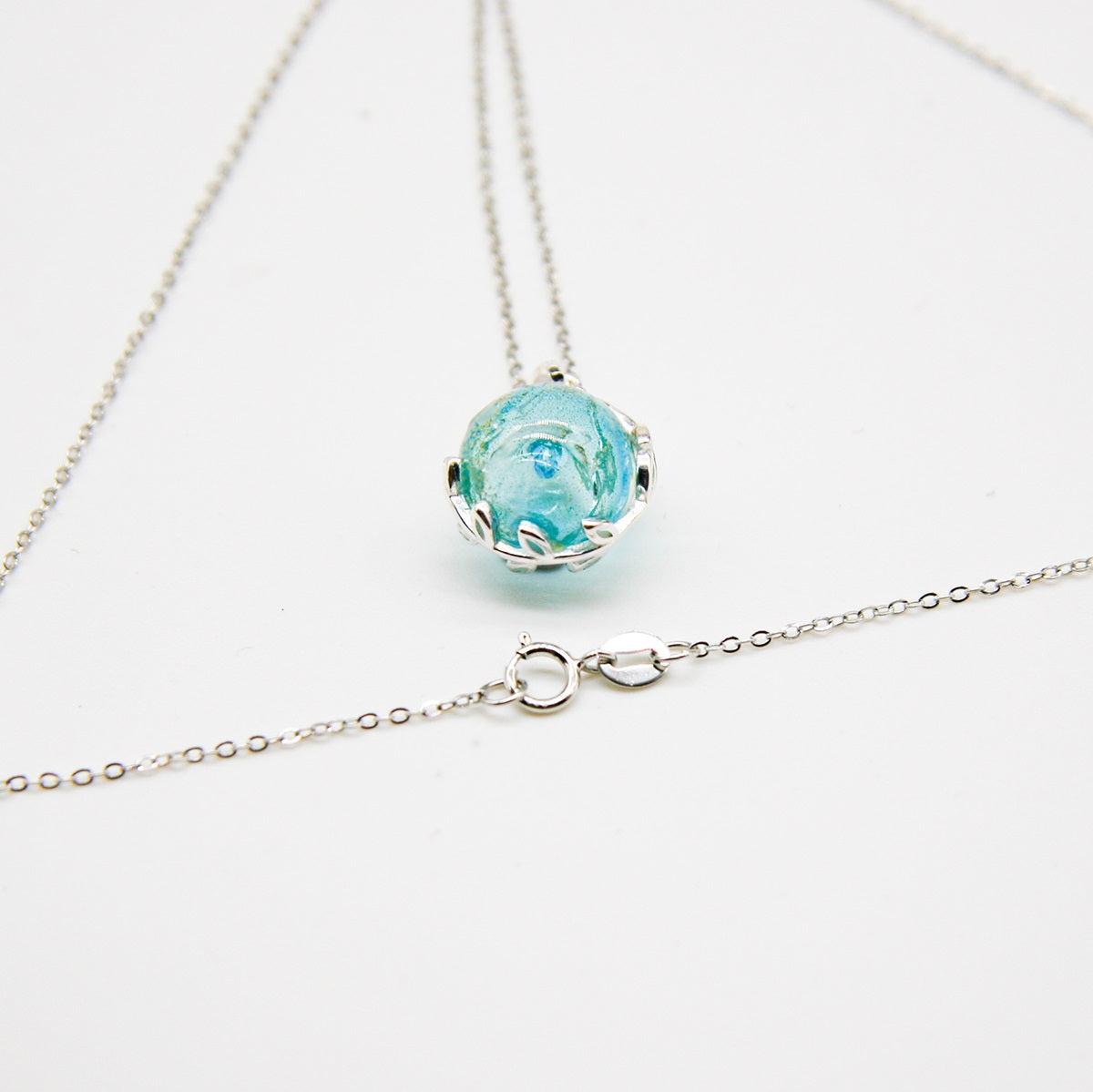 Murano Planet Aroma Necklace - Celestial Aqua | Handcrafted Essential Oil Diffuser Jewelry