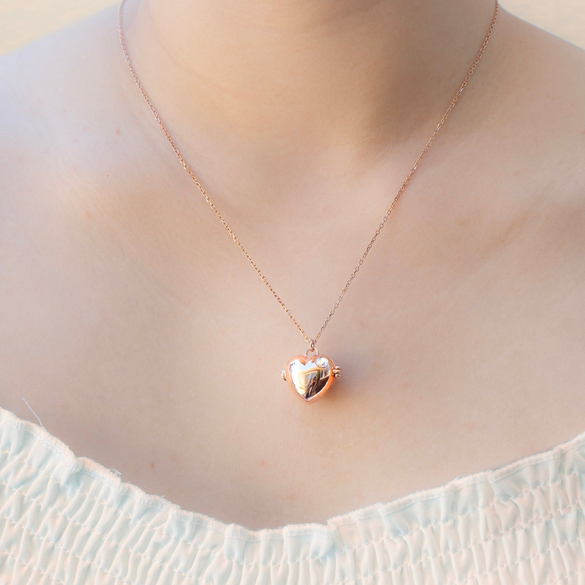 Collier Arôme Cœur d'Amour | Énergie & Guérison | Or Blanc - Or Rose | Cadeau d'Amour