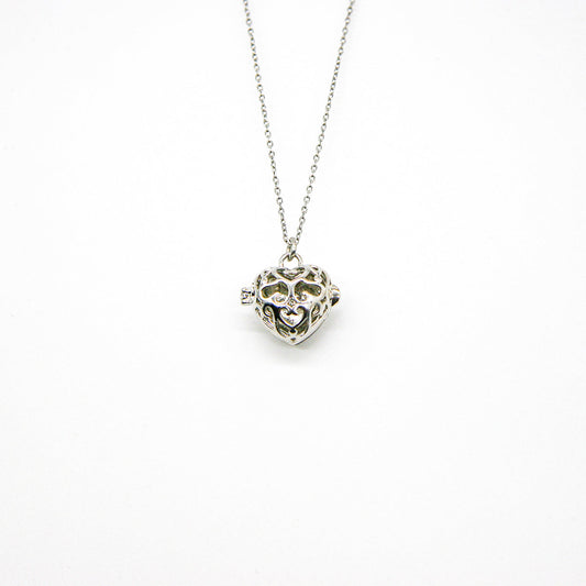 Collier Arôme Cœur d'Amour | Énergie & Guérison | Or Blanc - Or Rose | Cadeau d'Amour