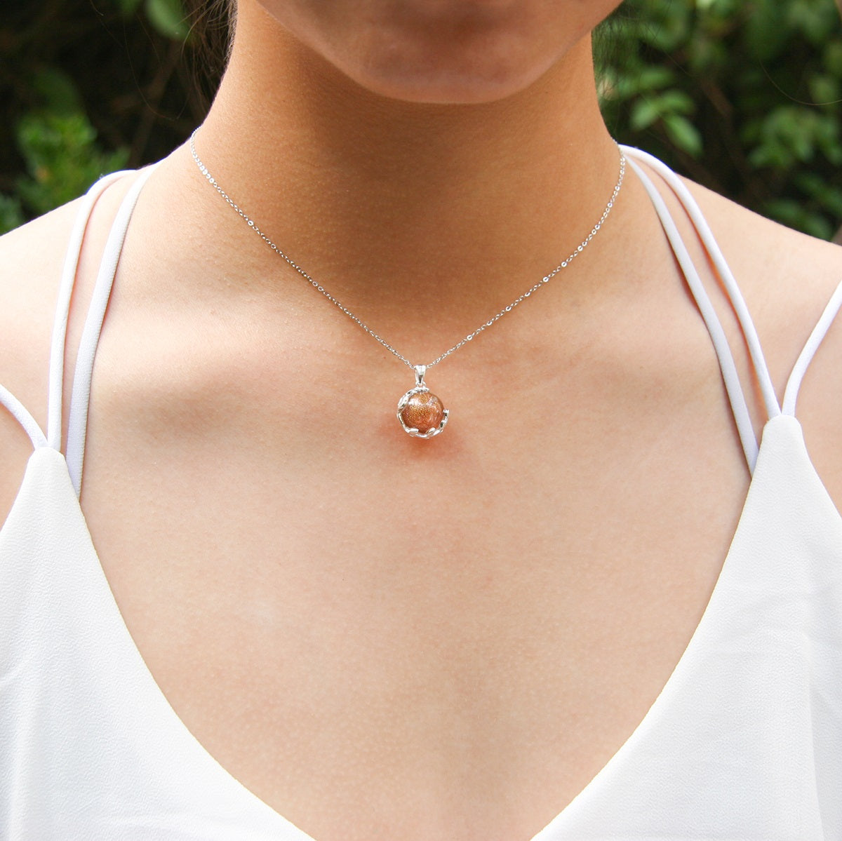 Collier Arôme Planète Murano - Améthyste Plutonienne | Énergie & Guérison | Diffusion en Toute Liberté