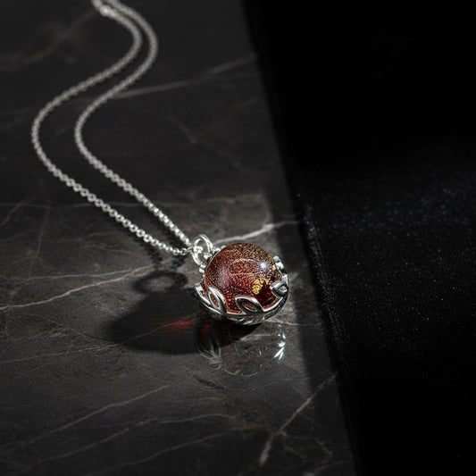 Collier Arôme Planète Murano - Améthyste Plutonienne | Énergie & Guérison | Diffusion en Toute Liberté