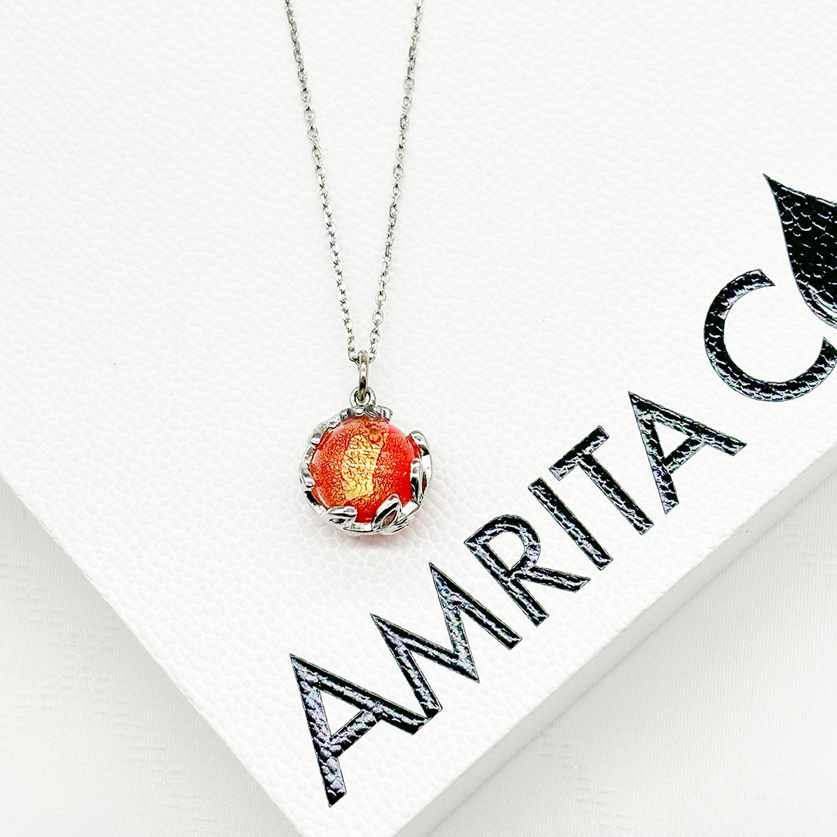 Collier Aroma Planet Murano - Solstice Sunburst | Énergie & Bien-être | Diffusion Nomade