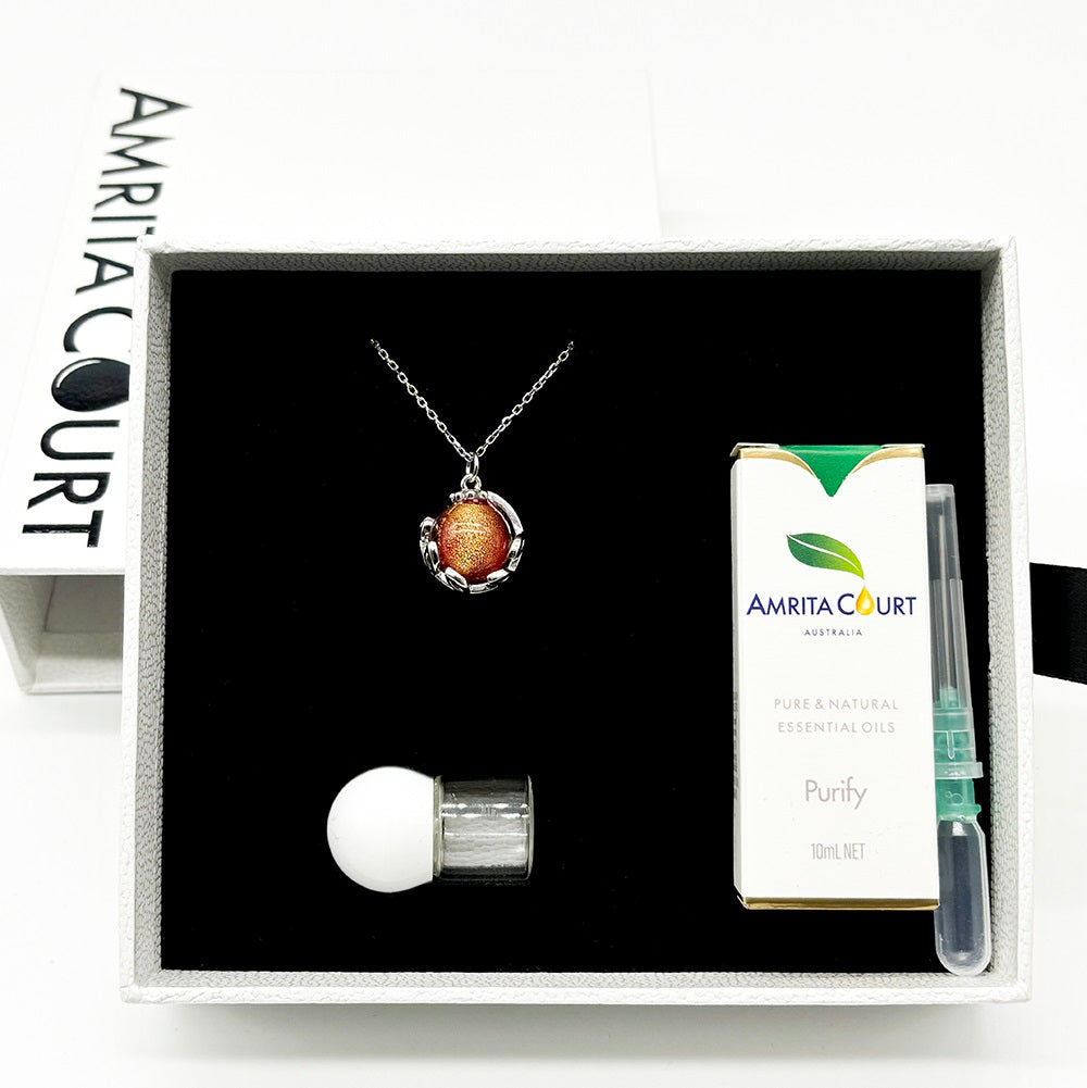 Collier Aroma Planet Murano - Solstice Sunburst | Énergie & Bien-être | Diffusion Nomade