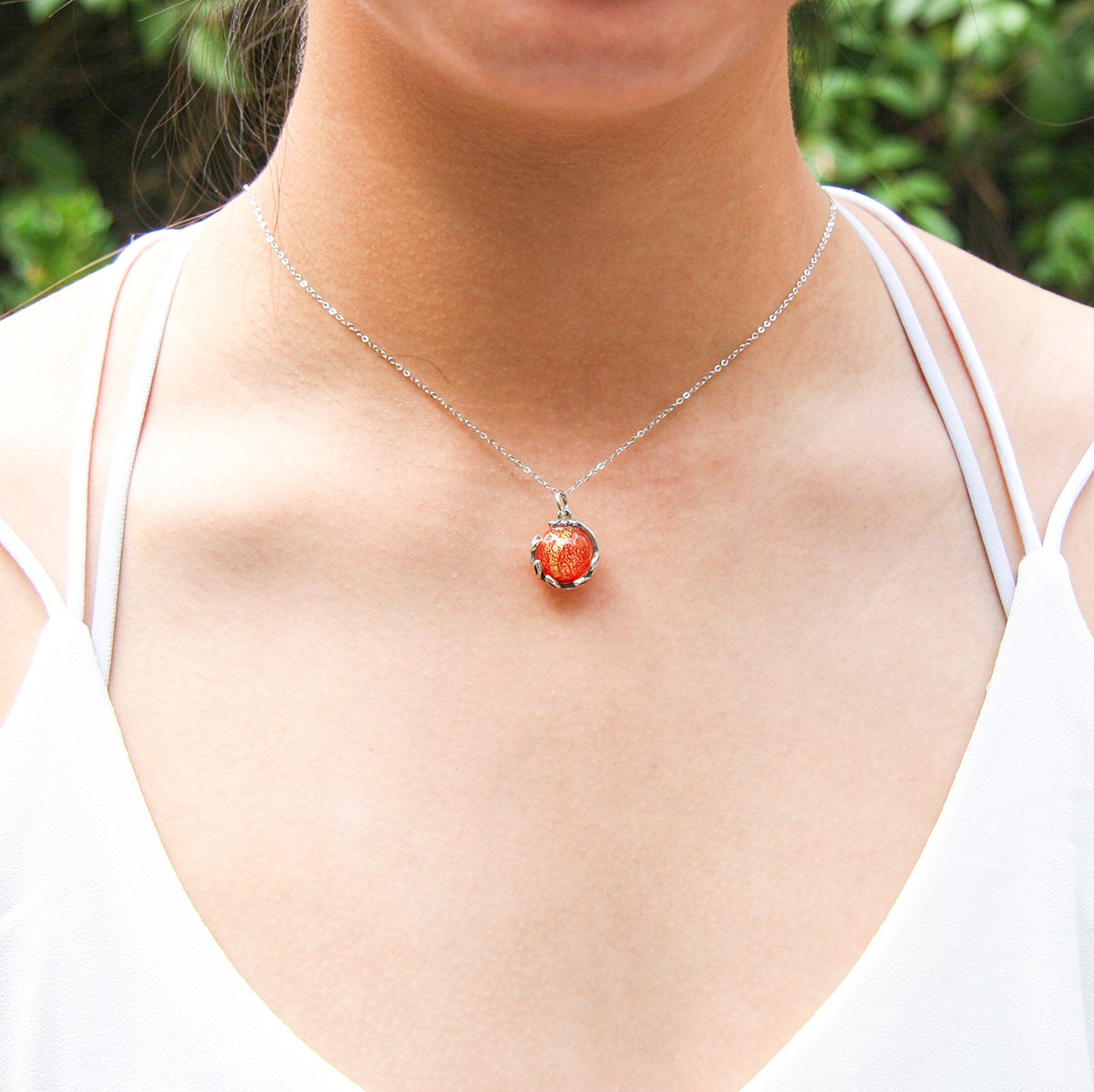 Collier Aroma Planet Murano - Solstice Sunburst | Énergie & Bien-être | Diffusion Nomade