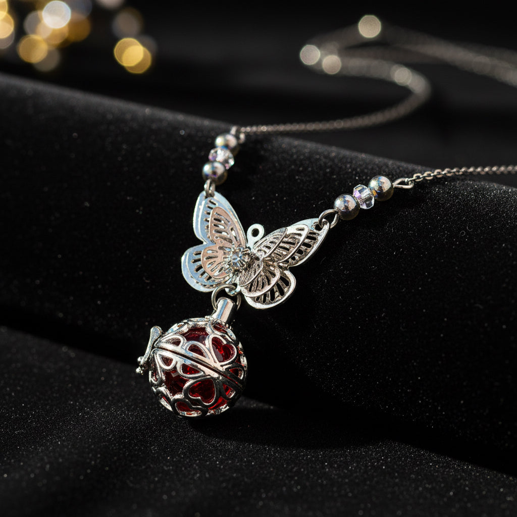 Collier Arôme Papillon | Énergie & Guérison | Diffusion en Toute Liberté | Cadeau d'Anniversaire