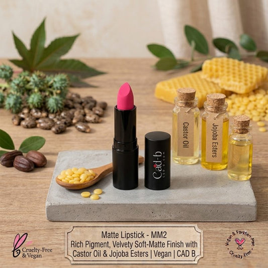 Matte Lipstick - MM2 | Rich Pigment, Velvety Soft-Matte Finish with Castor Oil & Jojoba Esters | Vegan | CAD B