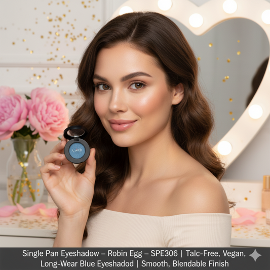 Single Pan Eyeshadow – Robin Egg – SPE306 | Talc-Free, Vegan, Long-Wear Blue Eyeshadow | Smooth, Blendable Finish